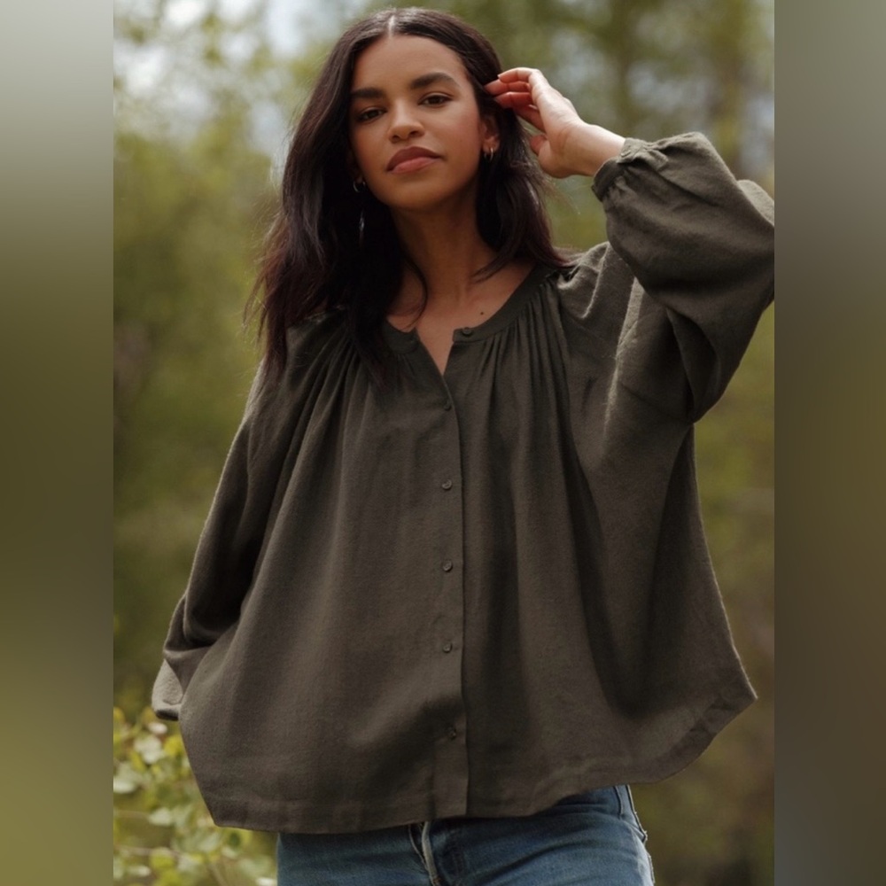 Jenni Kayne Long Sleeve Willow Blouse in Valley